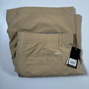 NEW Palm Golf PGC Shorts‎ 36 Khaki Stretch Performance Modern Fit